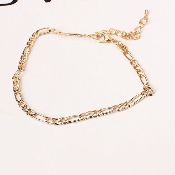 

European and American foreign trade jewelry fashion simple and versatile metal chain ladies anklet, Red;blue