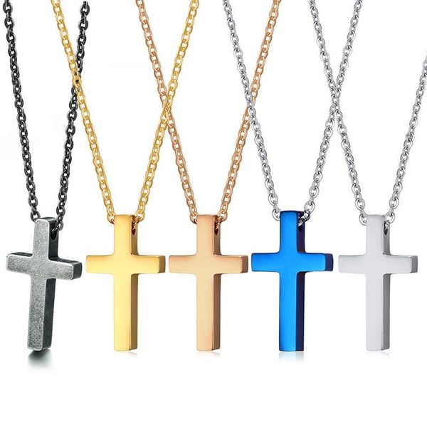 

pendant necklaces 5 colors stainless steel litter cross pendants necklace for men women jewelry drop, Silver
