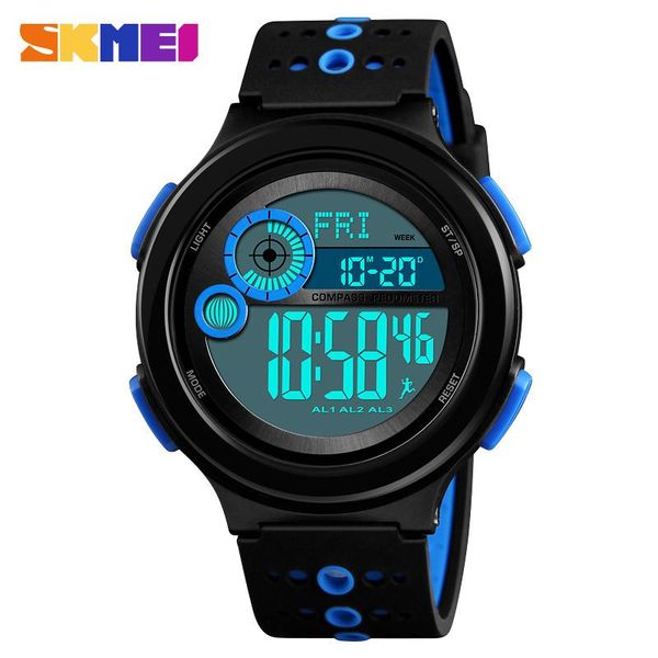 

wristwatches skmei men compass digital watch sport silicone strap world time water resistant male clock eletronic quality light wrist watche, Slivery;brown