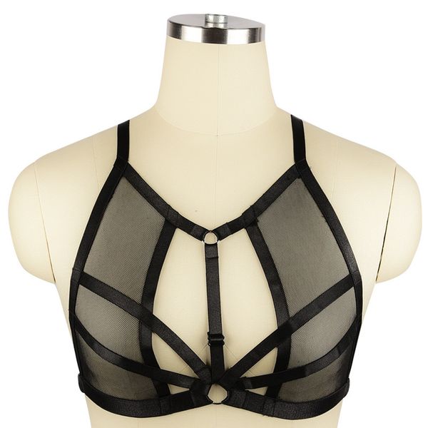 

new style bra black gathered underwear mesh temptation o0290, Black;white