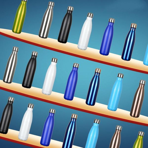 

water bottles 500ml sports stainless steel bottle single wall cold cola insulated vacuum flask for kids school add logo