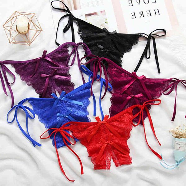 

women ladies see-through underwear knickers thong panties translucent open back slit butt briefs erotic, Black;pink