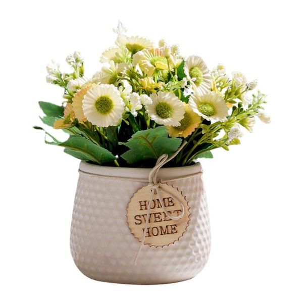 

decorative flowers & wreaths 1pc imitated daisy potted plant vivid ceramic pot simulated bonsai