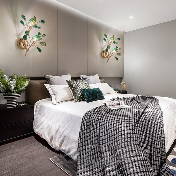 

wall lamp nordic luxury agate living room bedroom bedside creative branches carnelian decor light indoor lighting