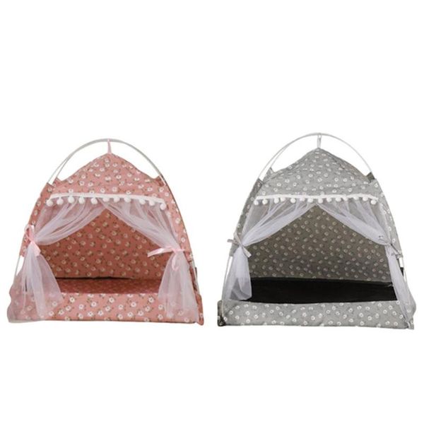 

cat carriers,crates & houses nest semi-enclosed tent, pet hut shelter with screen door, summer nest, house portable teepee