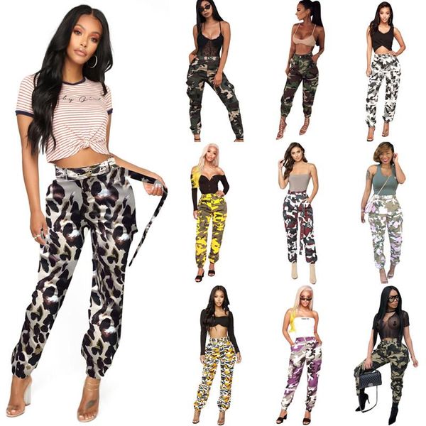 

multi pockets with belt 12 colors camouflage pencil pants women loose sweatpants casual cotton trousers streetwear fall 2021 women's &, Black;white