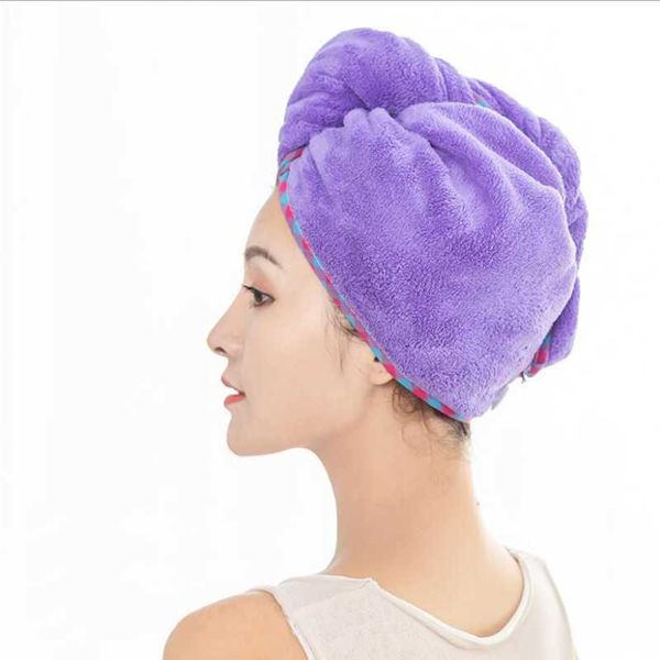Handtuch Coral Velvet Dry Hair Cap, saugfähiger und schnell trocknender Mikrofaser-Turban für die Dusche