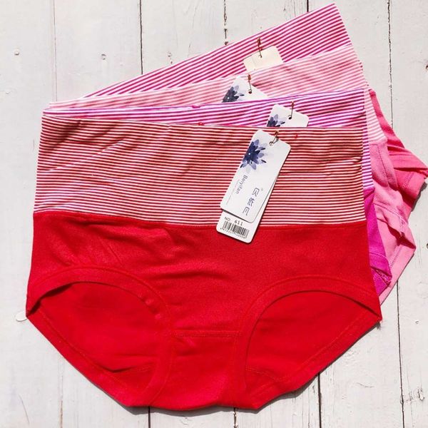 

fine stripe triangular middle waist abdominal silk double elastic mode, Black;pink