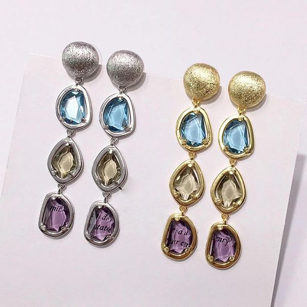 

dangle & chandelier classics 7 colors original crystal stone waterdrop style long drop earring for women gift fashion jewelry, Silver