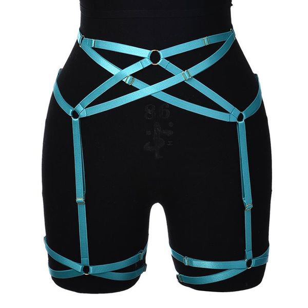 

garters hollow out suspender leg ring stockings garter belt harajuku elastic high waist body cage women harness, Black;white