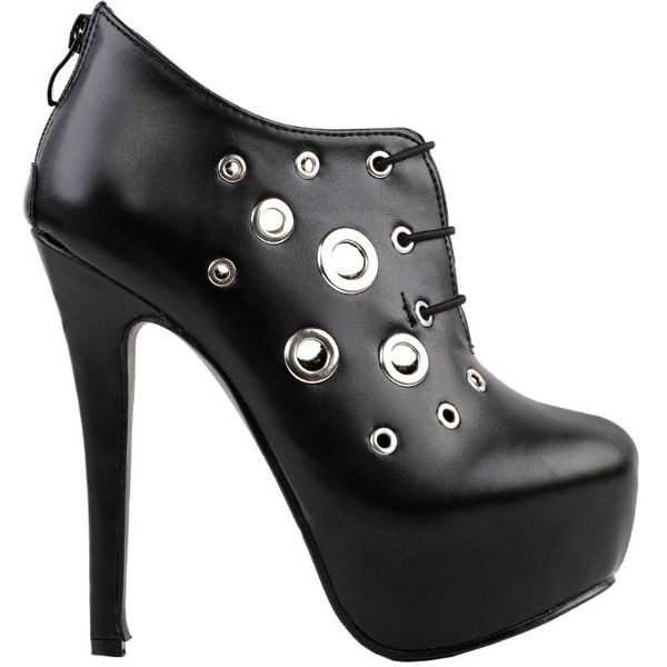

round toe punk ring gothic club party platform stiletto ankle boots black dress shoes