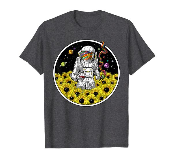 

psychonaut psychedelic astronaut space sunflowers trip t-shirt, White;black