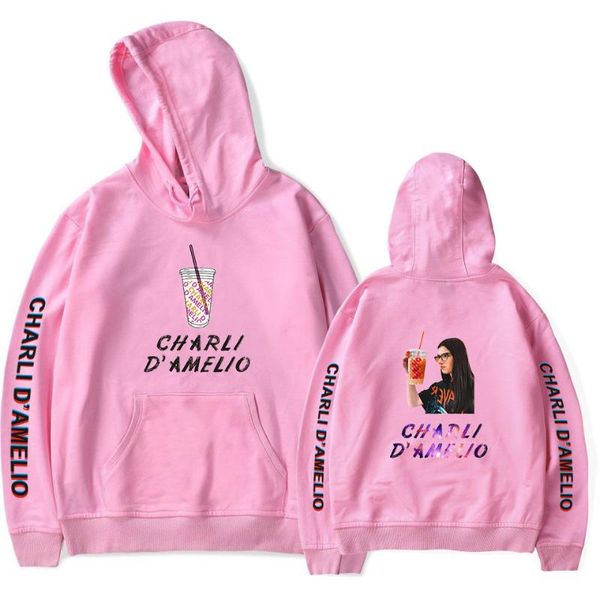 

men's hoodies & sweatshirts charli d'amelio men women autumn winter hooded boy girl harajuku damelio merch printed kids hoody, Black