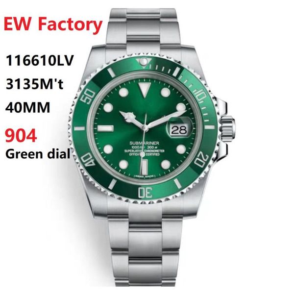 

wristwatches ew factory men watch 40mm 3135 automatic mechanical movement for submarine watches man wristwatch 904 steel good quatity, Slivery;brown