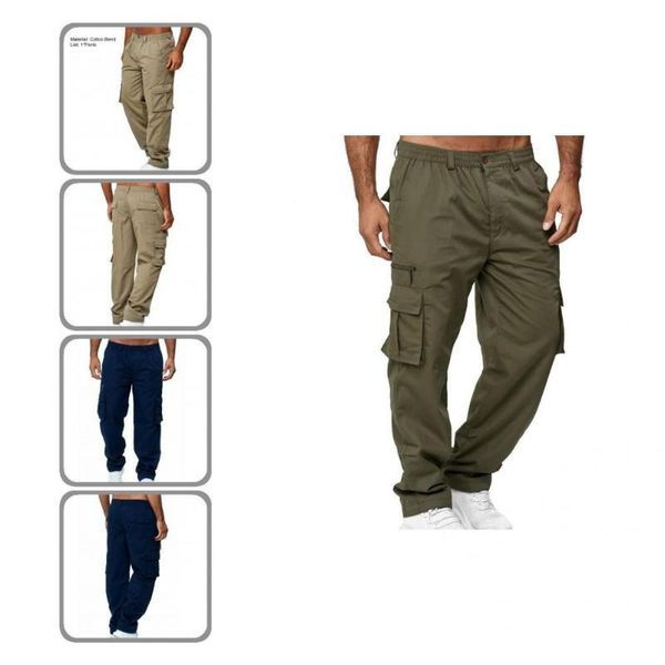 

men's pants men trousers mid waist breathable loose skin-friendly straight, Black