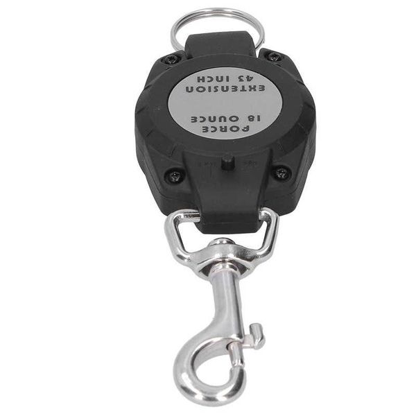 

pool & accessories scuba diving anti-lost spring scalable keychain stainless steel wire lanyard under water dive safety tool with buckle