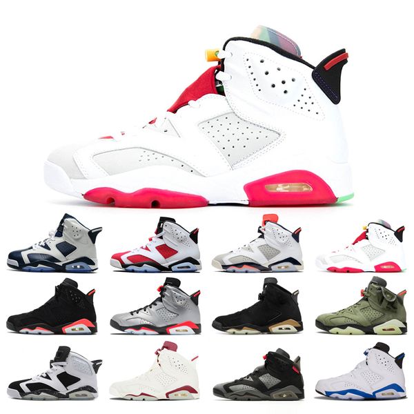 

original basketball shoes 6s for man red oreo angry bull black cat carmine hare infrared marron olympic tinker comfortable flat shoe size 40