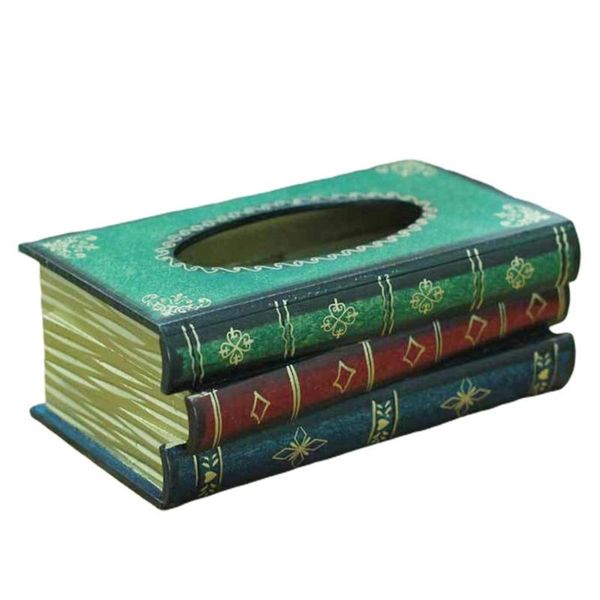 

tissue boxes & napkins vintage wood box shaped home car storage case curved patterns paper holder