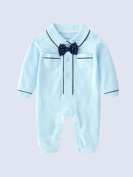 

baby contrast piping bow detail half button placket jumpsuit she, Blue