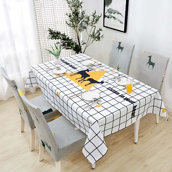 

waterproof linen table cloth elastic chair cover oil-proof rectangular dinning for kitchen dining room party covers