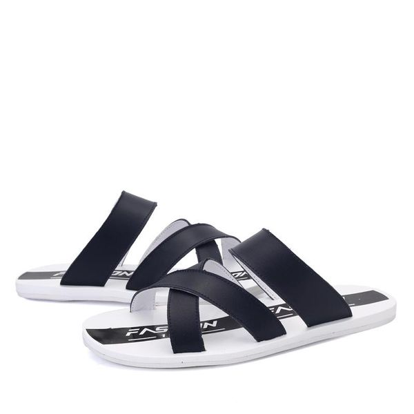 

slippers flip fish sandel mens de herren bulk slapi leather chancla piscine beach da flip-flops sandalia genuine flops para ete man, Black