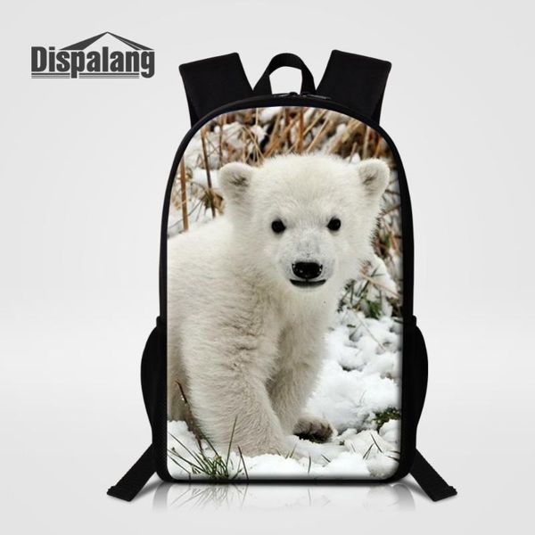

backpack dispalang children school bags cute 3d polar bear schoolbag for girls casual kids women shoulder book bag mochila escolar