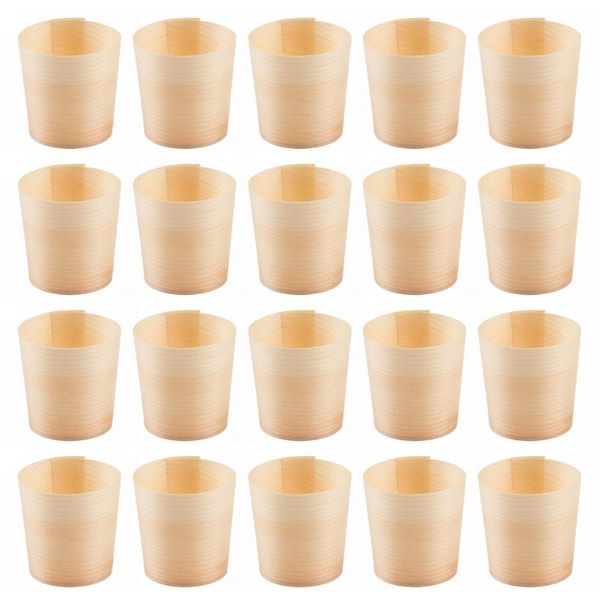 

disposable dinnerware 40pcs/lot wooden cups wood round water coffee milk tea cup portable salad holder home party supplies 2021