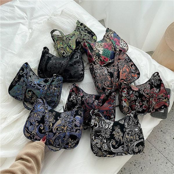 

evening bags bandana print canvas material dumplings handbags for women shoulder torebka damska sac a main bolsos para mujer canta bolsa