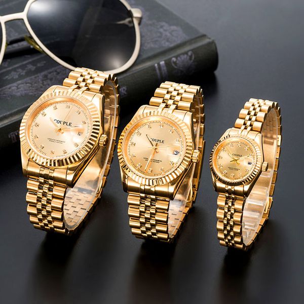 

fashion design mens automatic gold mechanical watches women dress full stainless steel sapphire waterproof luminous couples wristwatches, Slivery;brown