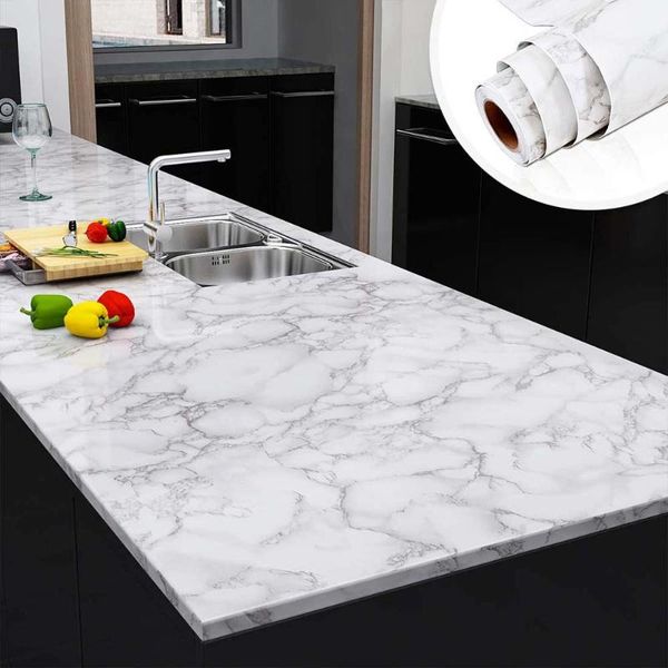 

window stickers classic marble wallpaper improved kitchen cabinet counterwaterproof self adhesive contact paper solid color home decor