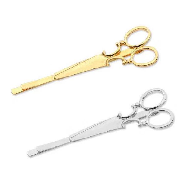

2021 cool simple head jewelry hair pin gold scissors shears clip for hair tiara barrettes accessories wholesale