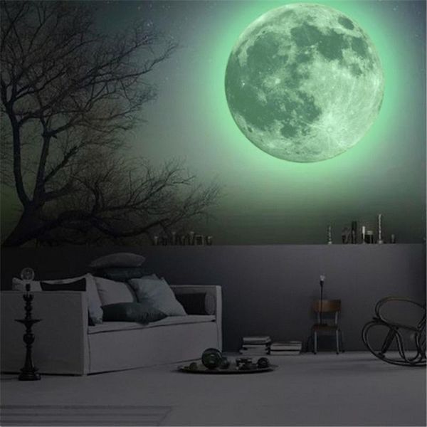 

wall stickers aesthetic 3d luminous glow in the dark moon sticker removable decoration fluorescent home room j99s