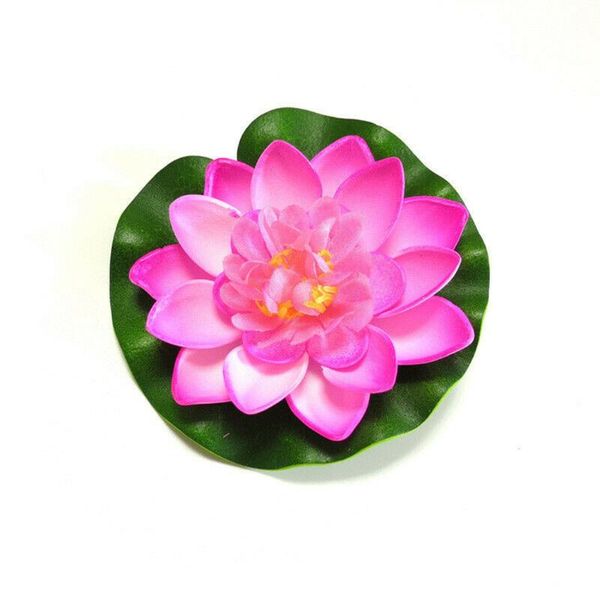 

10pcs artificial lotus leaf flowers water lily floating pool plants garden decor home aquarium pond realistic landscaping decorative & wreat