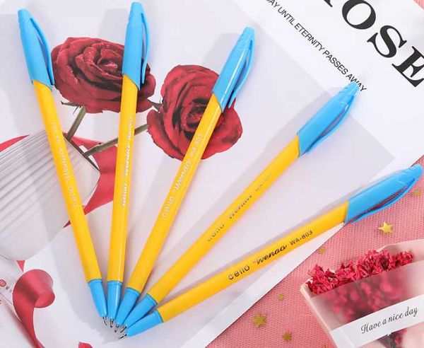 

ballpoint pens pen 100pcs/lot creative 0.6mm plastic office stationery socket ball writing supplies bp092, Blue;orange