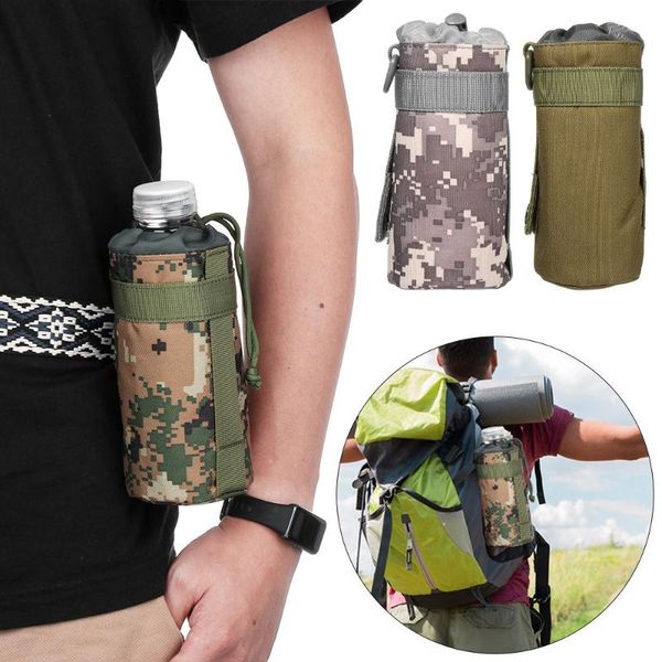 

hydration packs 1pc military tactical water bottle bag outdoor cup pouch travel hiking drawstring holder kettle carrier