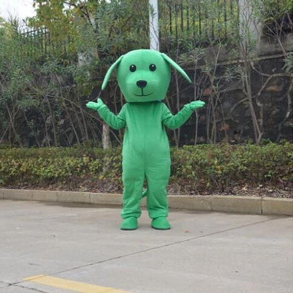 

size lovely green dog mascot costumes halloween fancy party dress cartoon character carnival xmas easter advertising birthday party costume, Red;yellow