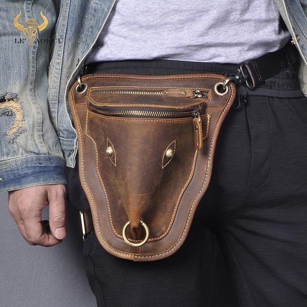 

waist bags genuine quality leather men design casual travel messenger cross-body sling bag fashion fanny belt pack leg drop 833