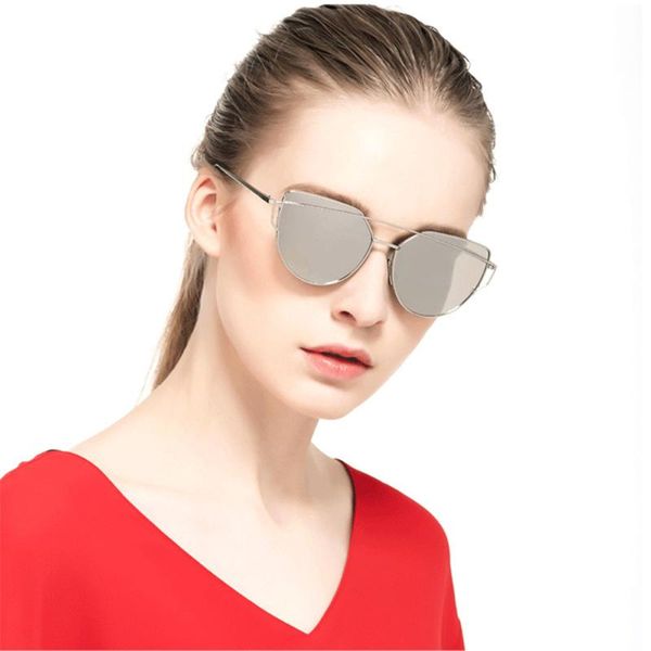 

outdoor eyewear xaybzc 2021 brand designer cat eye sunglasses women vintage metal reflective glasses for mirror retro oculos de sol gafas