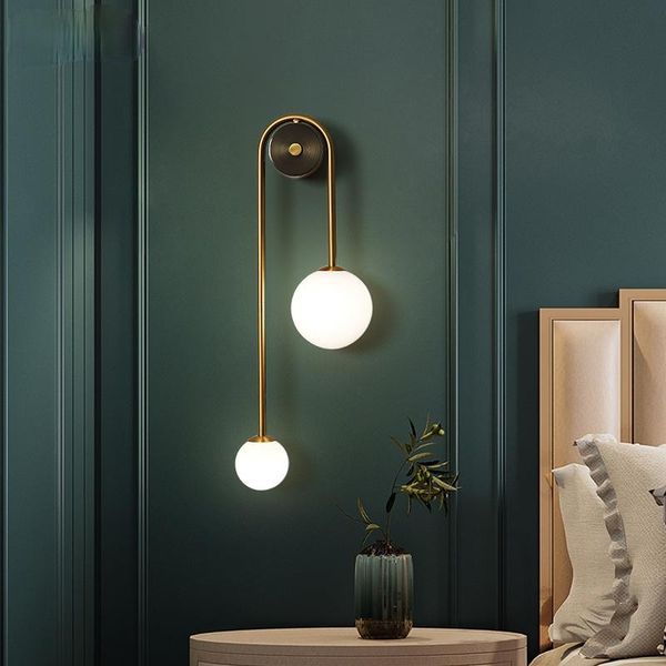 

modern wall lamp glass ball led g9 bedside study lighting luminaire dining mounted bedroom round gold iron ac90-260v decor light