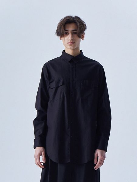 

men curved hem flap pocket shirt l8ig#, White;black