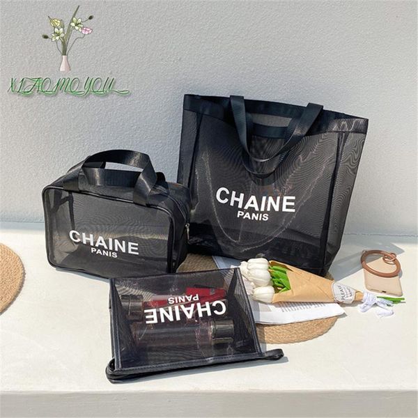 

cosmetic bags & cases 3 sets transparent pvc storage for women casual travel organizer clear makeup bag beautician toiletry wash