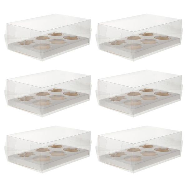 

gift wrap 6pcs transparent cake boxes dessert packaging cases