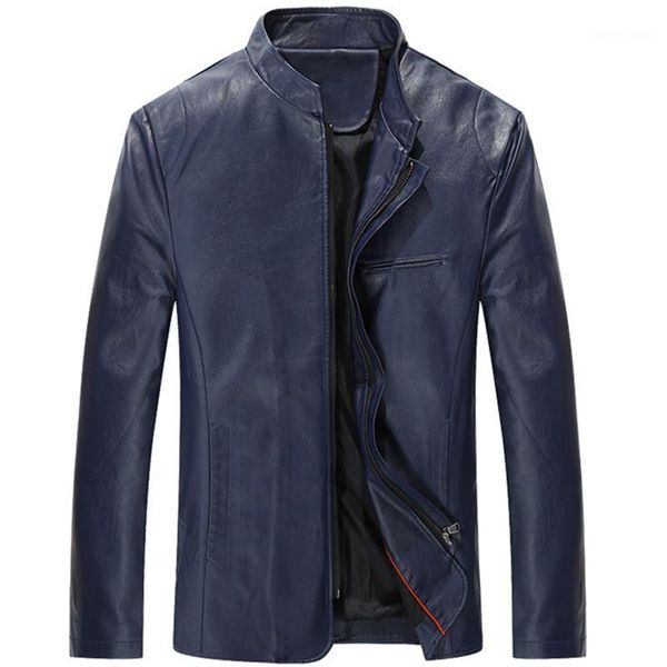 

men's fur & faux stand collar leather autumn slim male pu jacket large size m-5xl / street trend motorcycle handsome coat, Black
