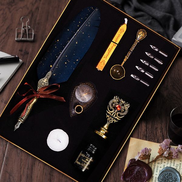 

pen feather gift for girls dream european suit nostalgic old style feel good dip