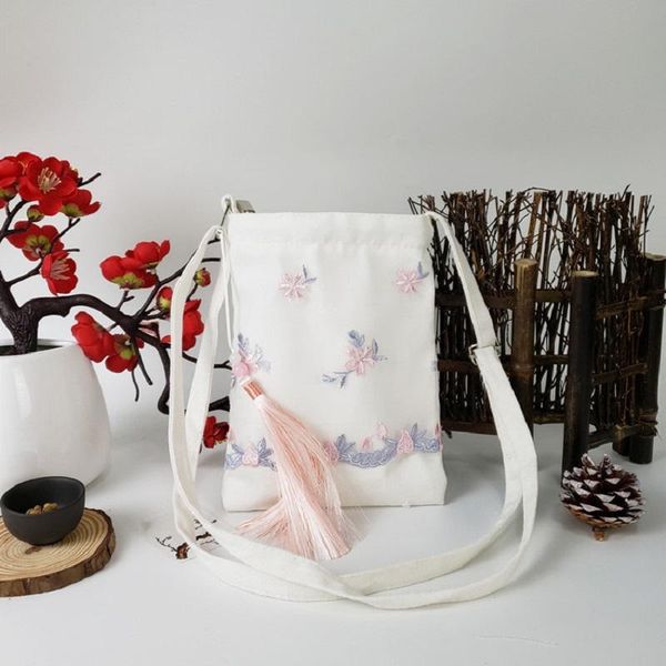 

purse canvas floral lace women's tassel wallets children phone pouches money bags female coin purses carteiras femininas for girl, White
