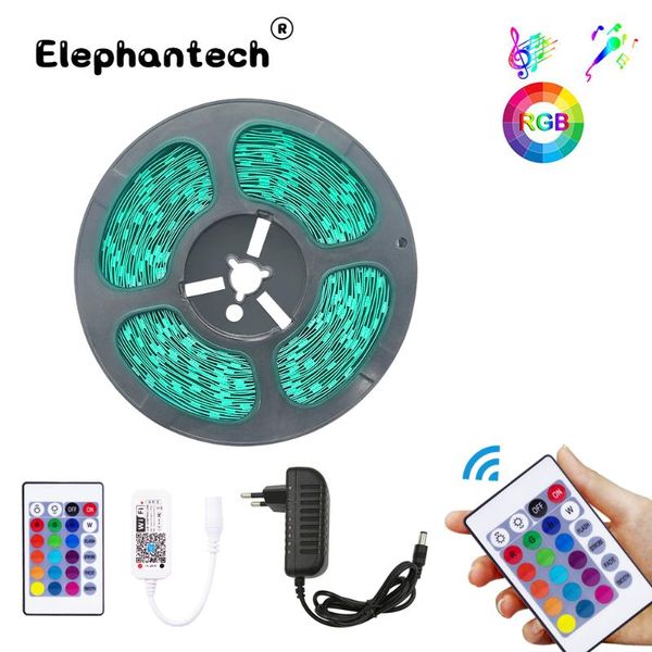 

strips led strip light rgb smd flexible ribbon fita 5m 10m ape diode dc 12v+ remote control +adapter