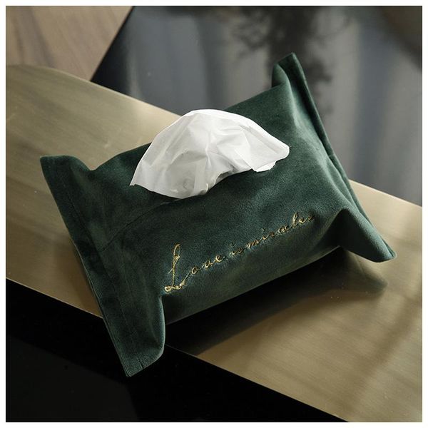 

storage bottles & jars european style embroidery velvet tissue box pumping fabric napkin paper for kitchen car household toilet case bag
