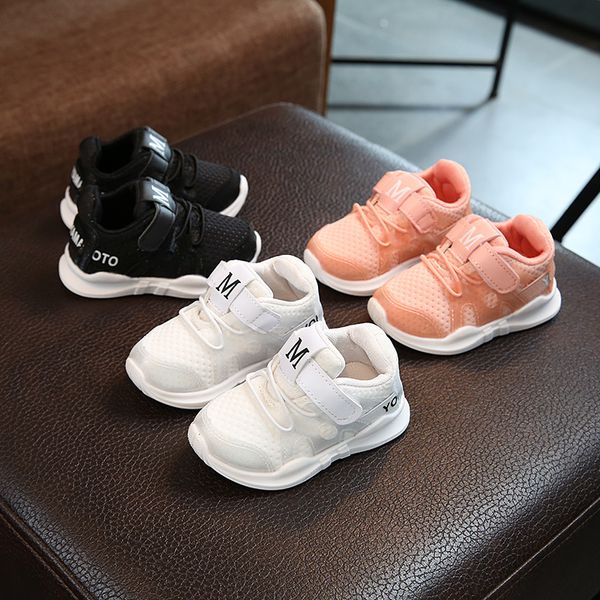

2021 autumn new fashionable net breathable pink leisure sports running shoes for girls white shoes for boys brand kids shoes, Black;red
