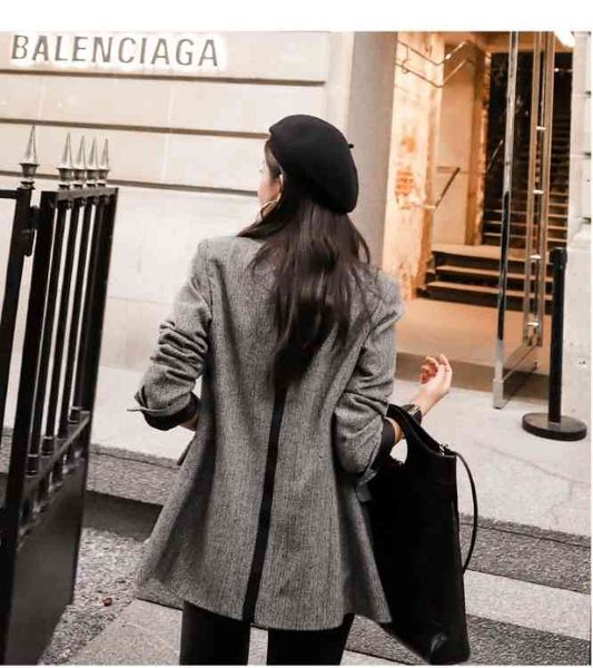 

korean version of the latest office lady thong design with a blazer, White;black