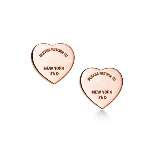 

stud fashion lovers heart tag earrings 3 color, Golden;silver